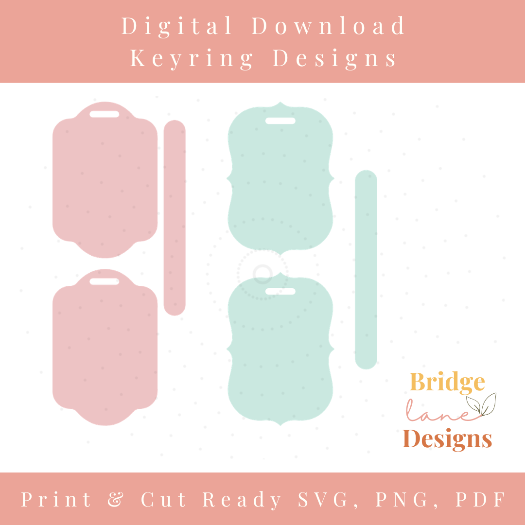 Faux Leather Keyring Design File - Digital Download