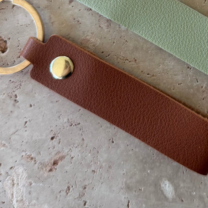 Personalised Faux Leather Keyring | Custom Name Keychain