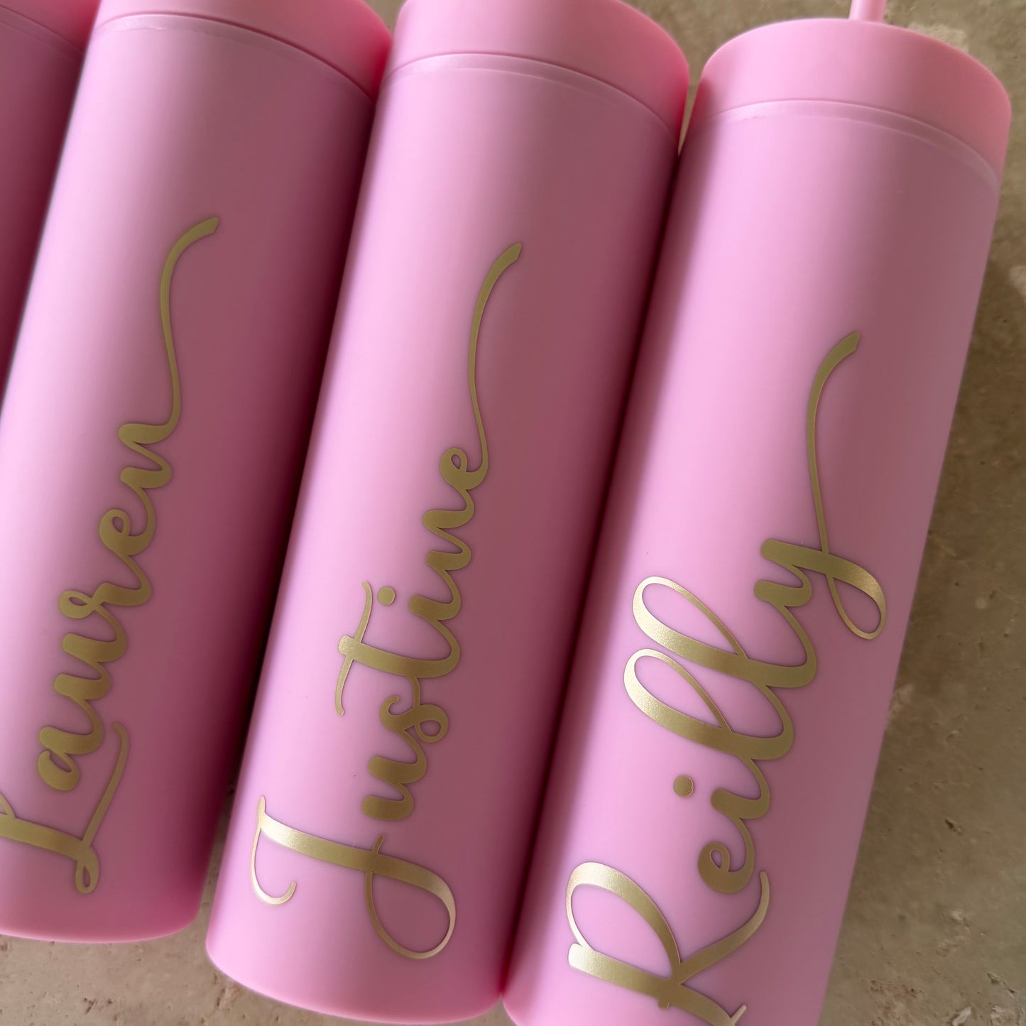 Personalised Skinny Tumbler with Straw