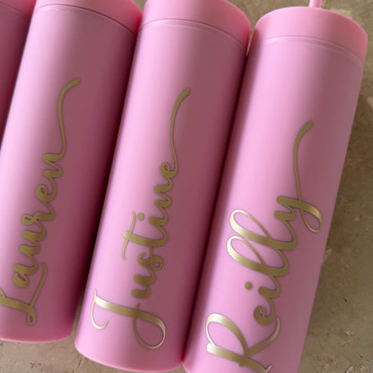 Personalised Skinny Tumbler with Straw