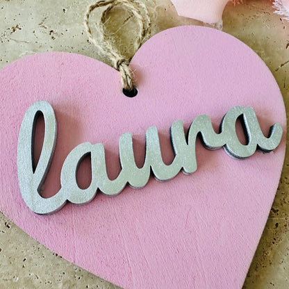 Valentine’s Day Gift Tags | Wooden Heart Name Tag