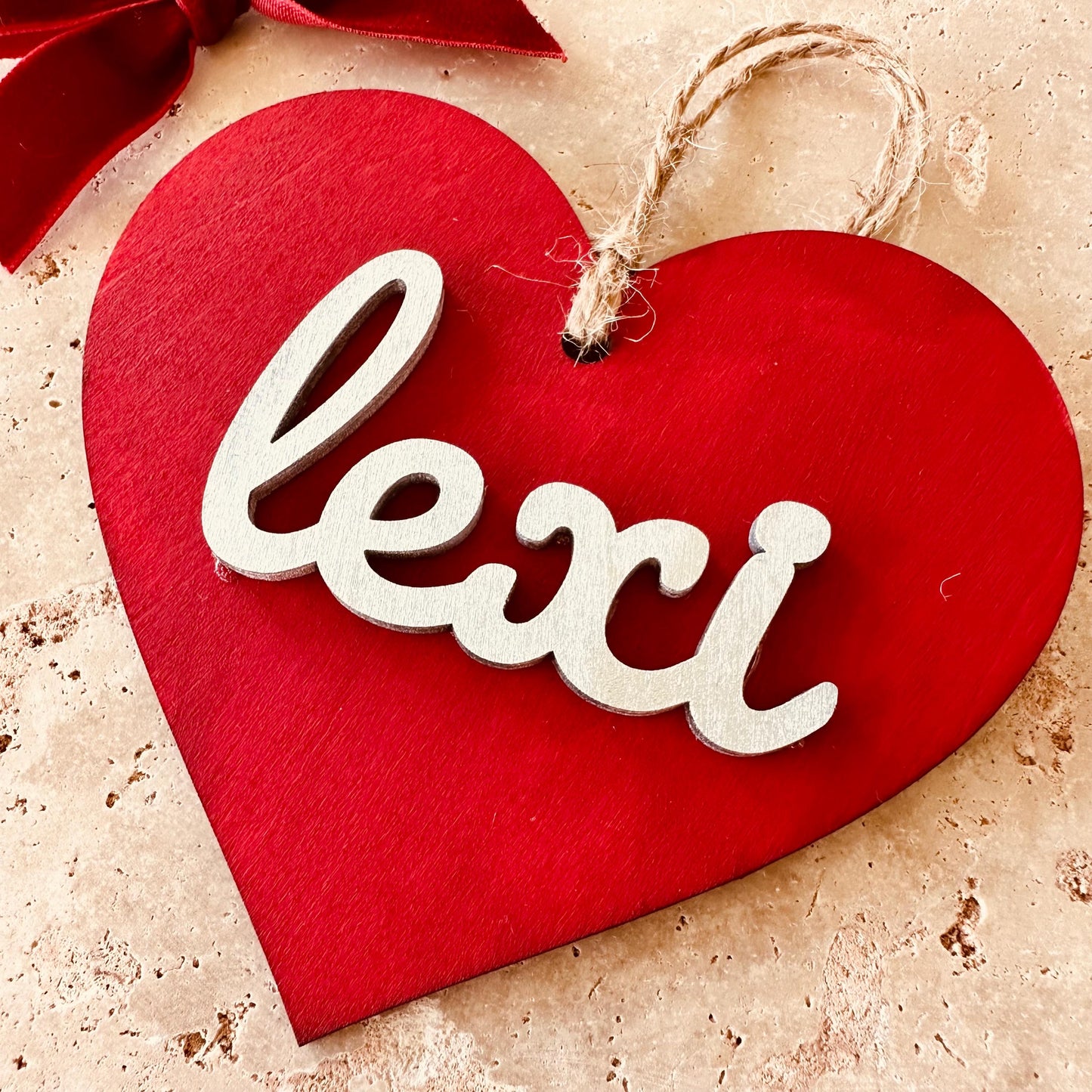 Valentine’s Day Gift Tags | Wooden Heart Name Tag