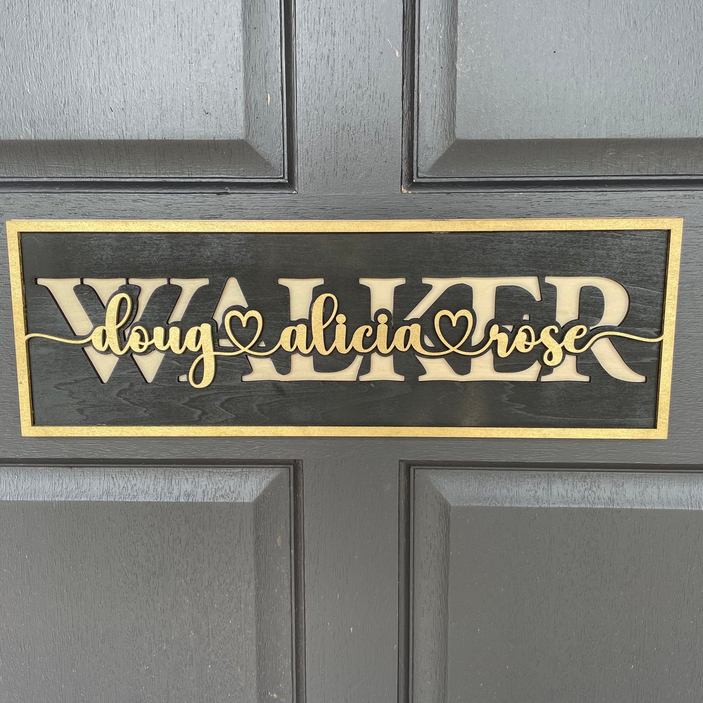 Custom Laser Cut Layered Wooden Sign