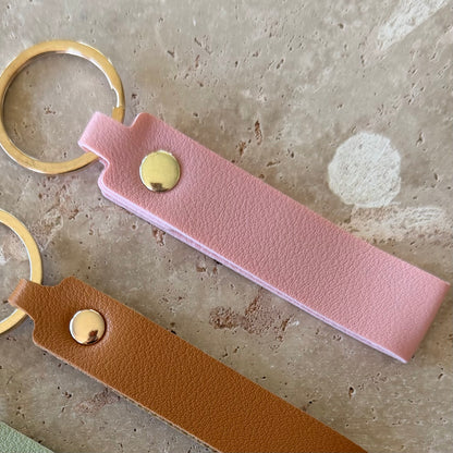 Personalised Faux Leather Keyring | Custom Name Keychain