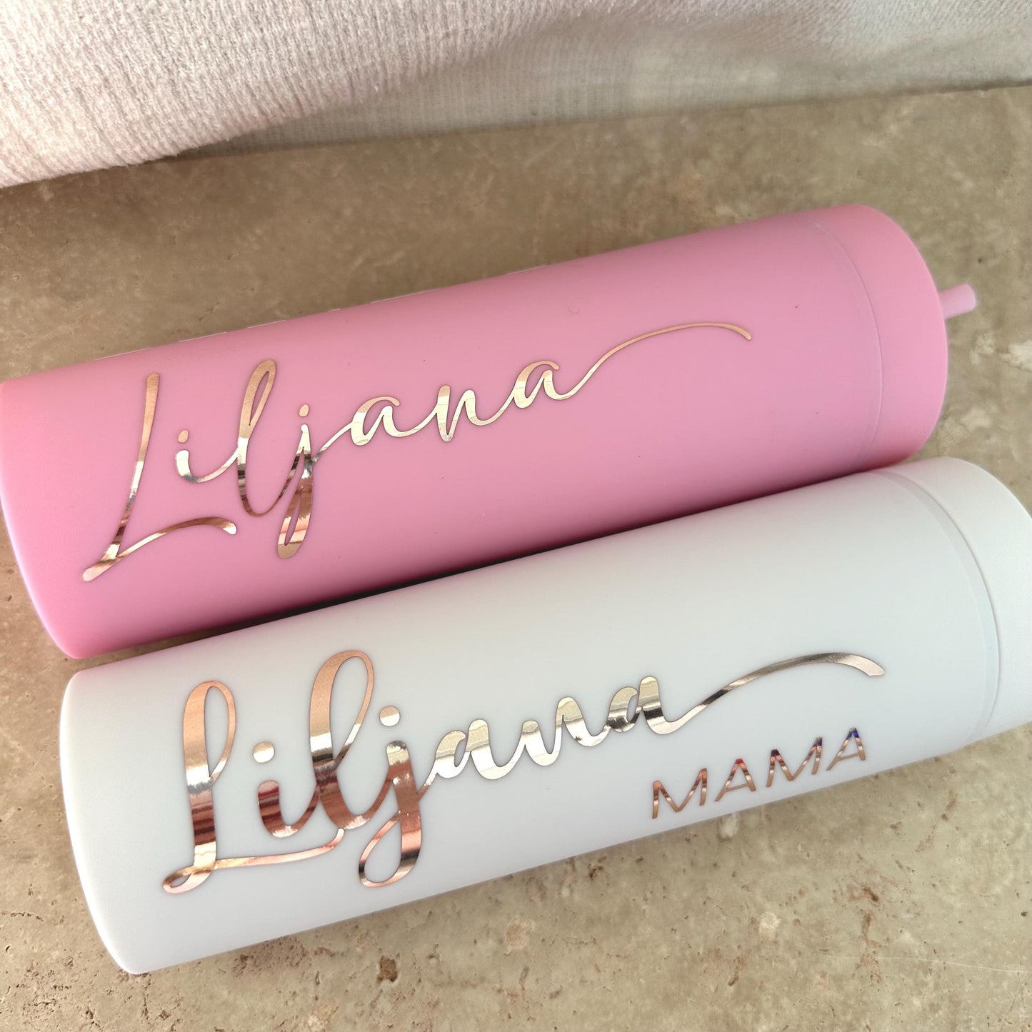 Personalised Skinny Tumbler with Straw