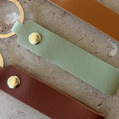 Personalised Faux Leather Keyring | Custom Name Keychain