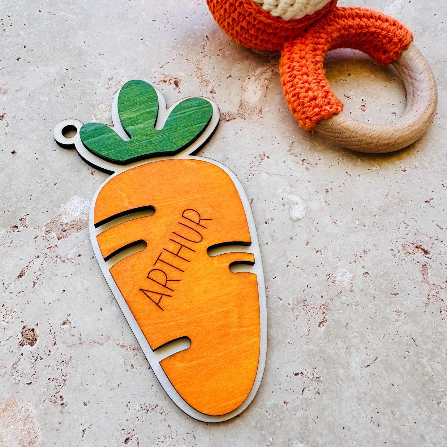 Carrot Shaped Easter Basket Name Tag - Digital Download