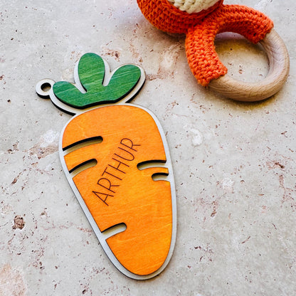 Carrot Shaped Easter Basket Name Tag - Digital Download