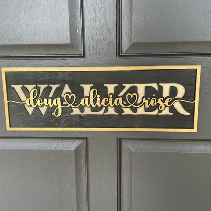 Custom Laser Cut Layered Wooden Sign