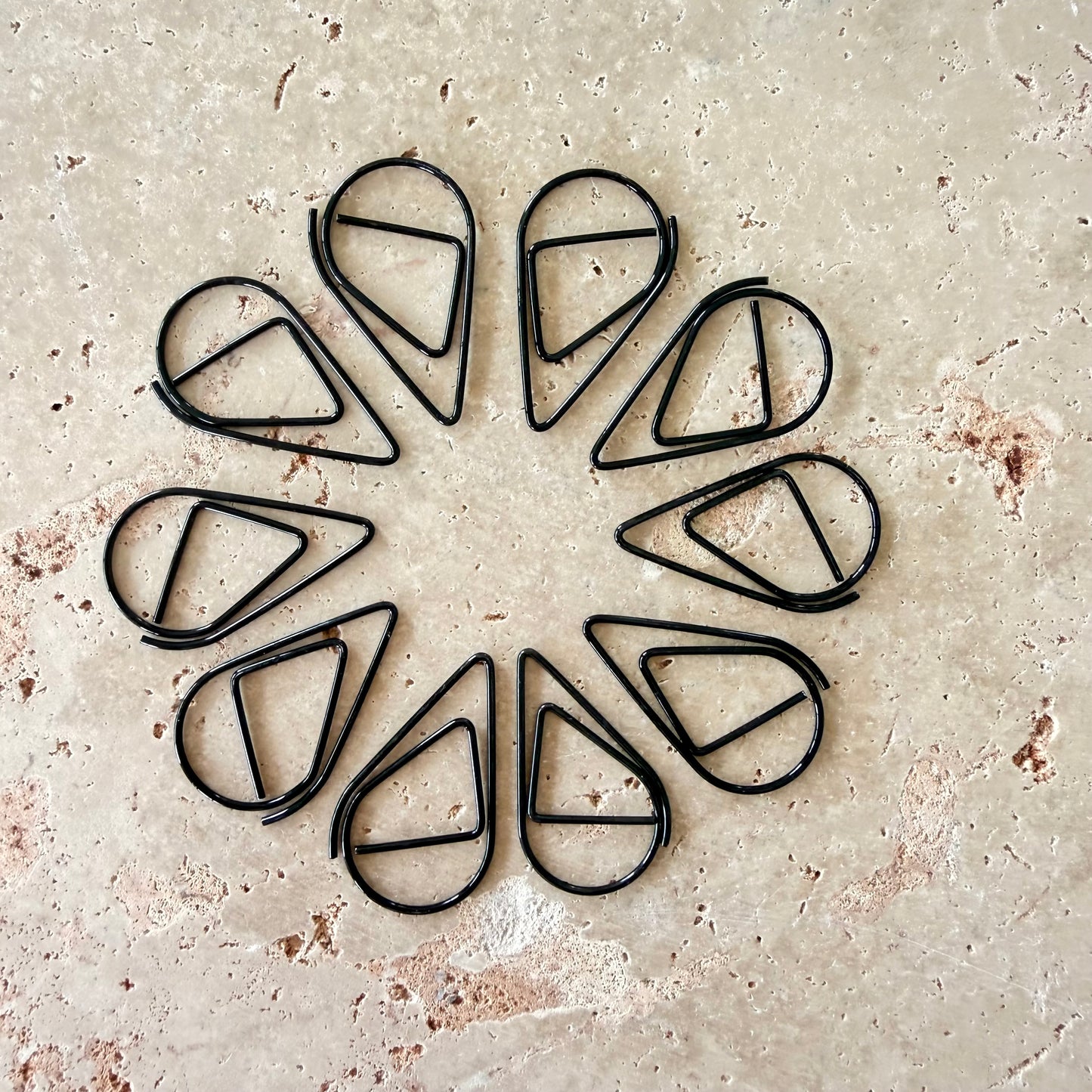 Gold, Black and Rose Gold Raindrop Paperclips