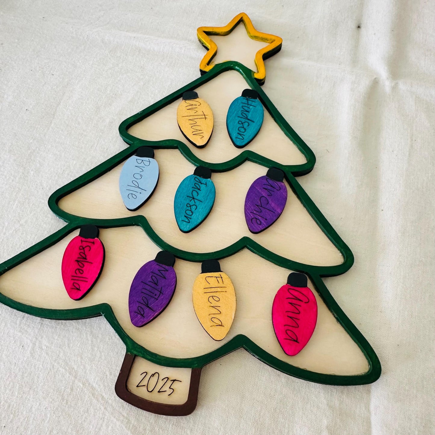 Family Name Christmas Tree Ornament - Digital Download