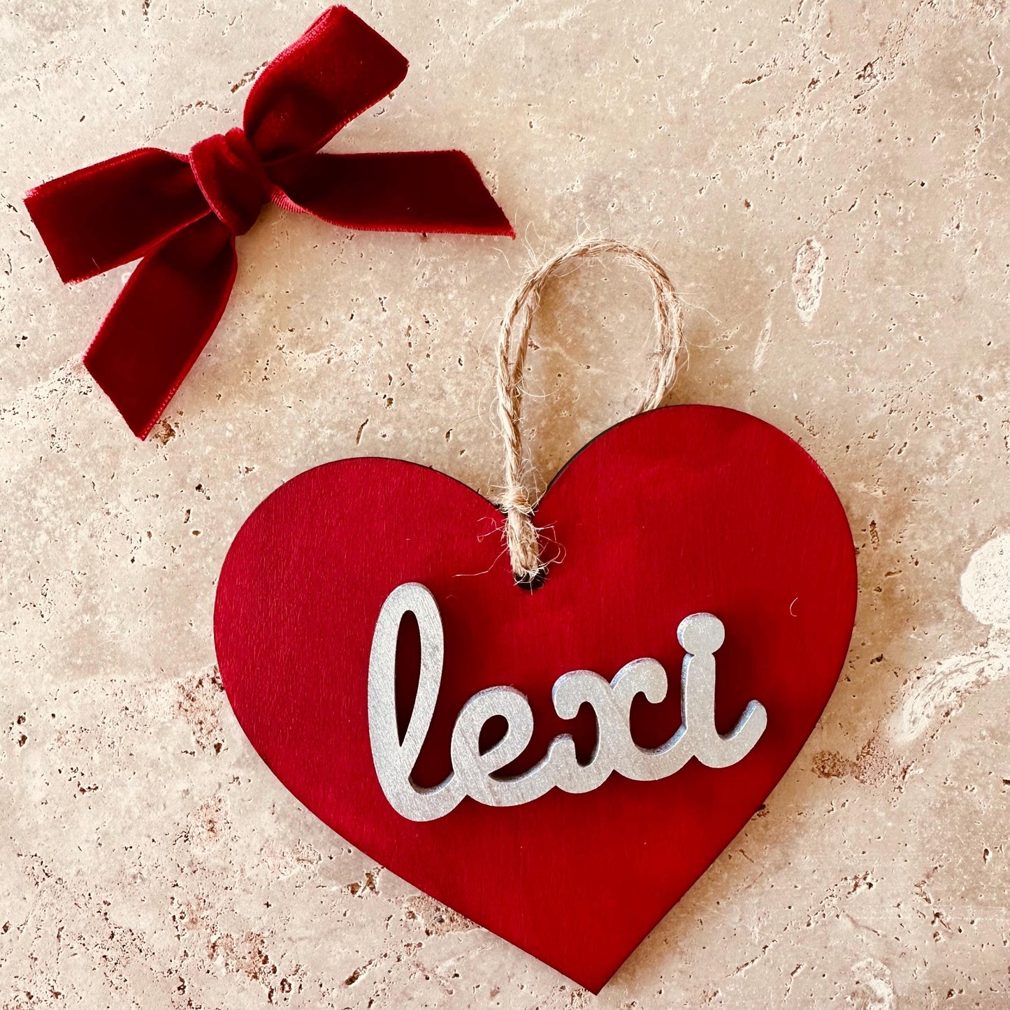 Valentine’s Day Gift Tags | Wooden Heart Name Tag