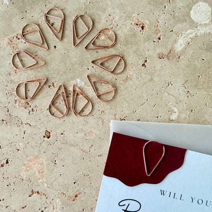 Gold, Black and Rose Gold Raindrop Paperclips