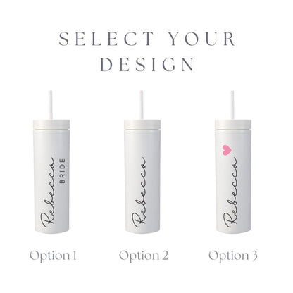 Personalised Skinny Tumbler with Straw