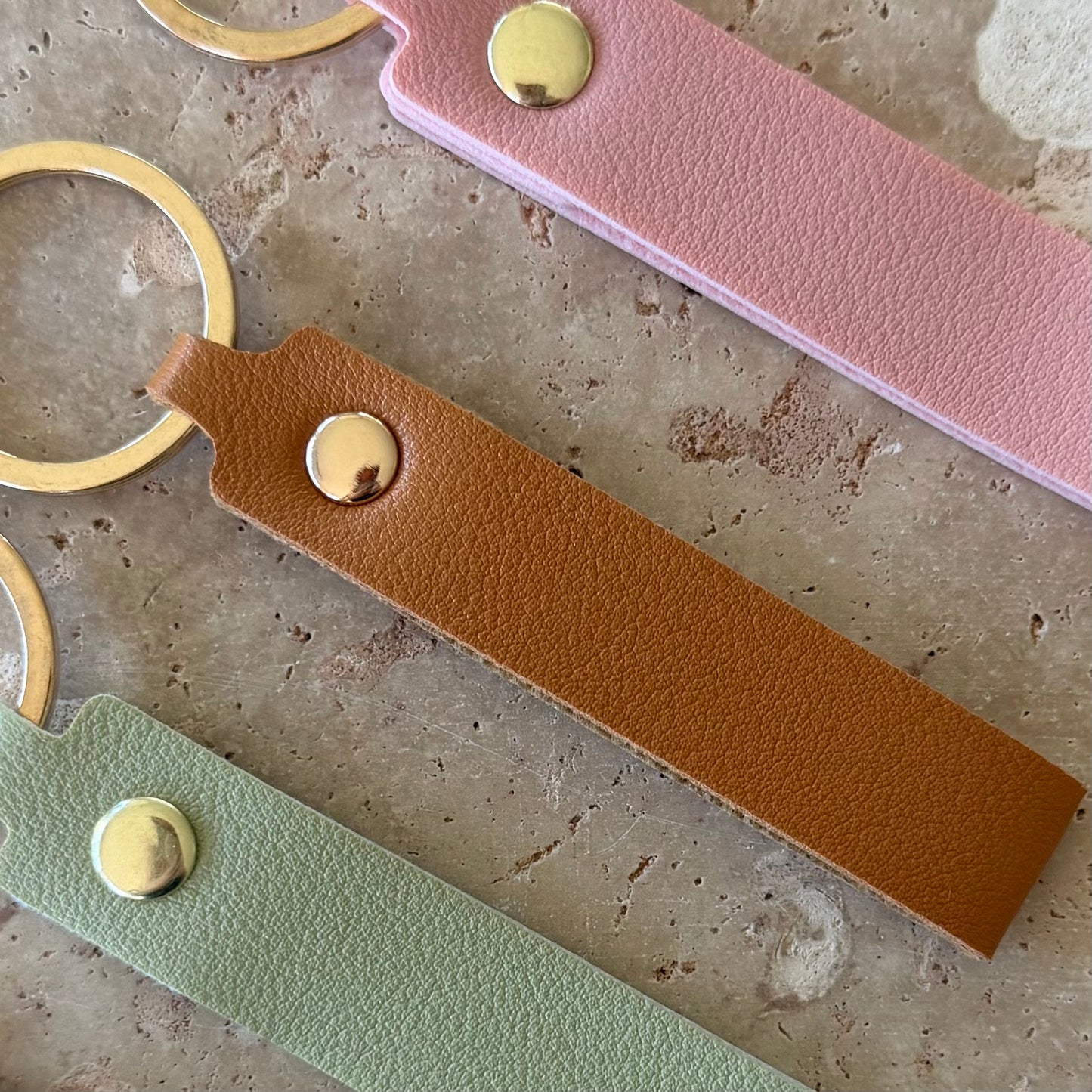 Personalised Faux Leather Keyring | Custom Name Keychain