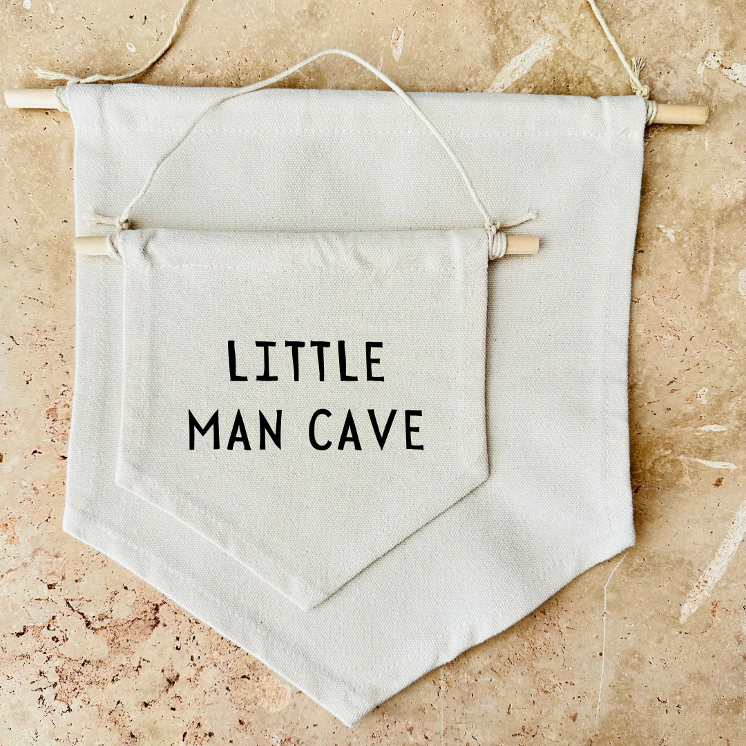 Little Man Cave Canvas Banner