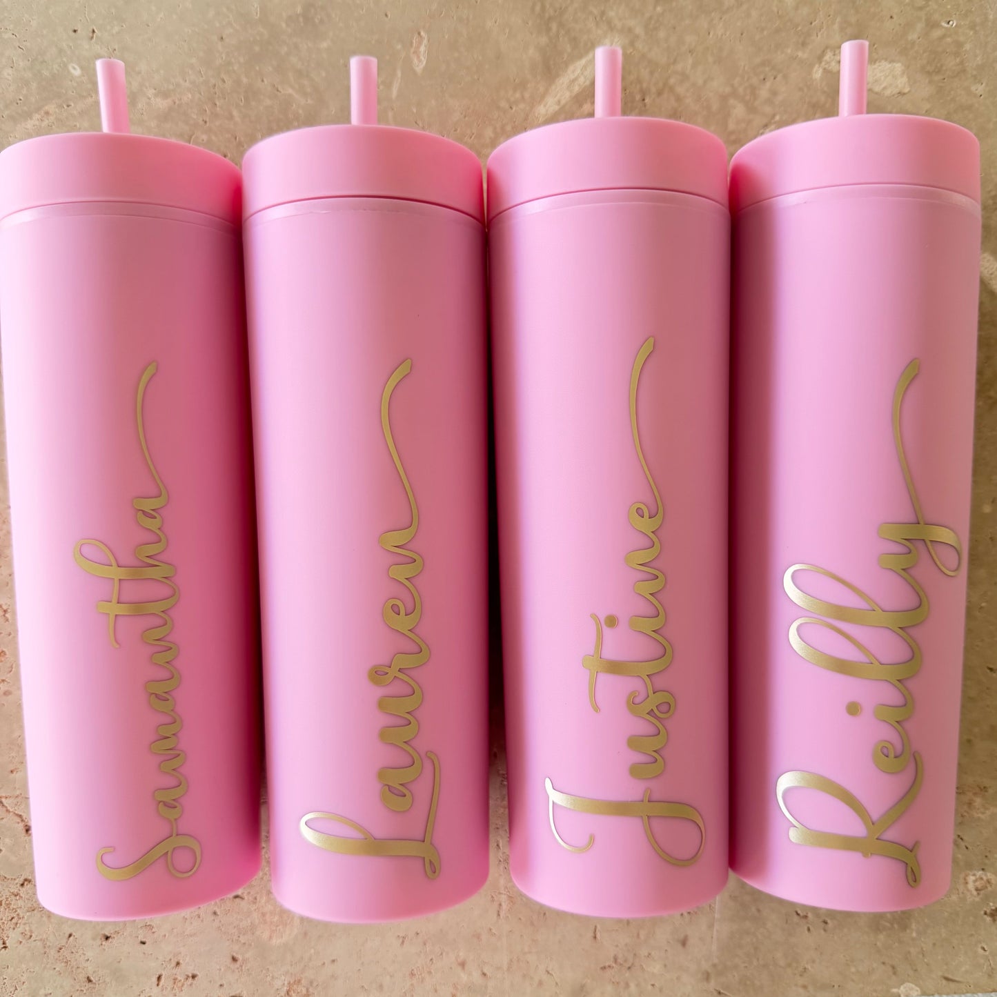 Personalised Skinny Tumbler with Straw