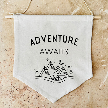 Adventure Awaits Canvas Banner