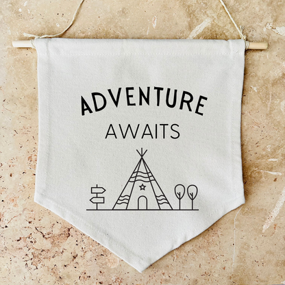 Adventure Awaits Canvas Banner