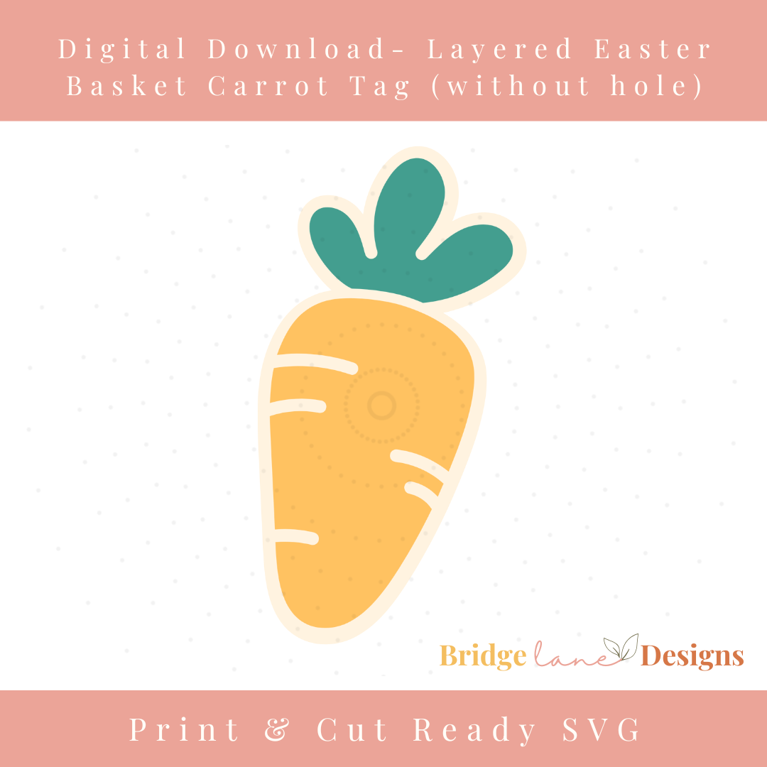 Carrot Shaped Easter Basket Name Tag - Digital Download