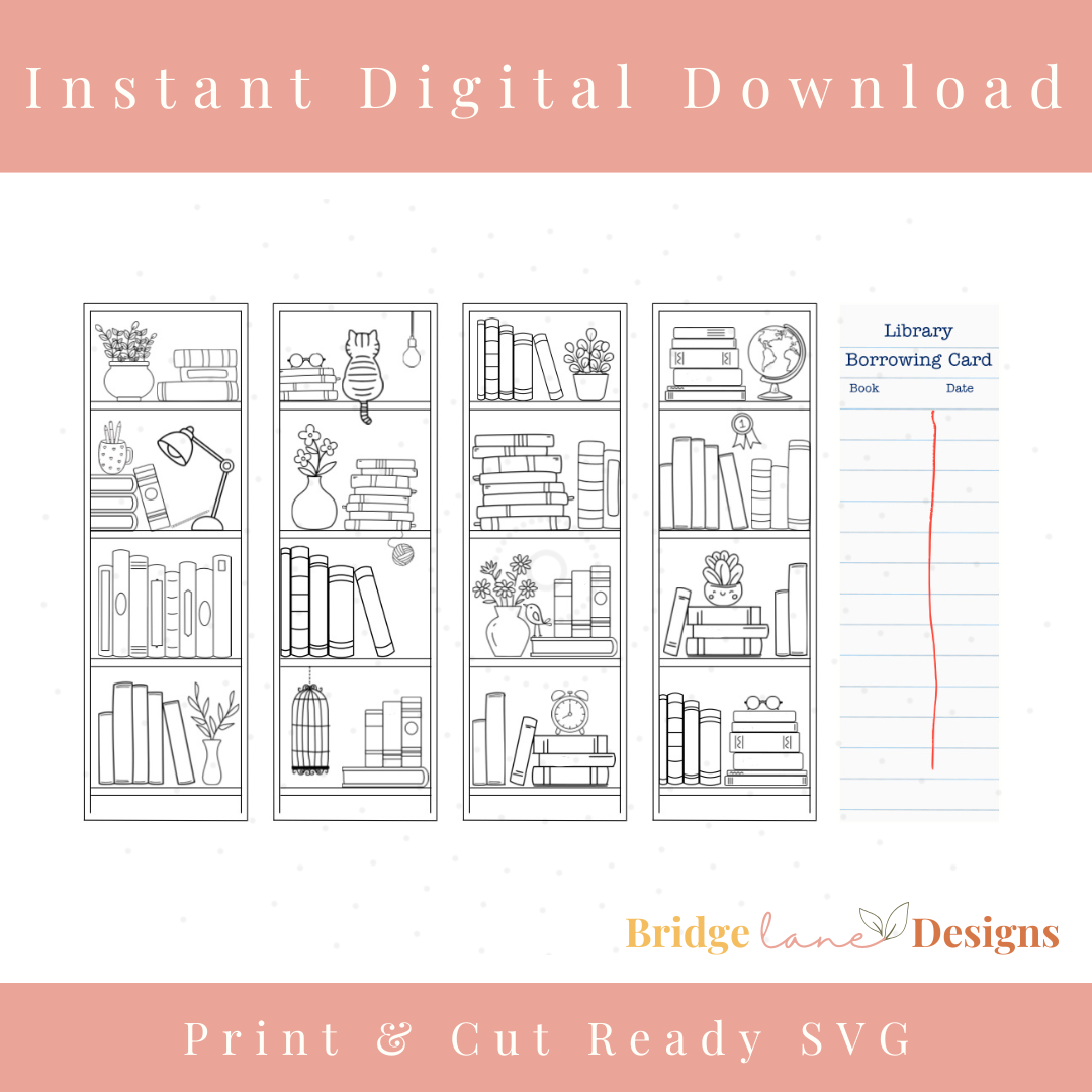 Colouring Bookshelf Bookmark Tracker - Digital Download
