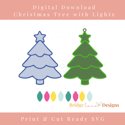 Family Name Christmas Tree Ornament - Digital Download