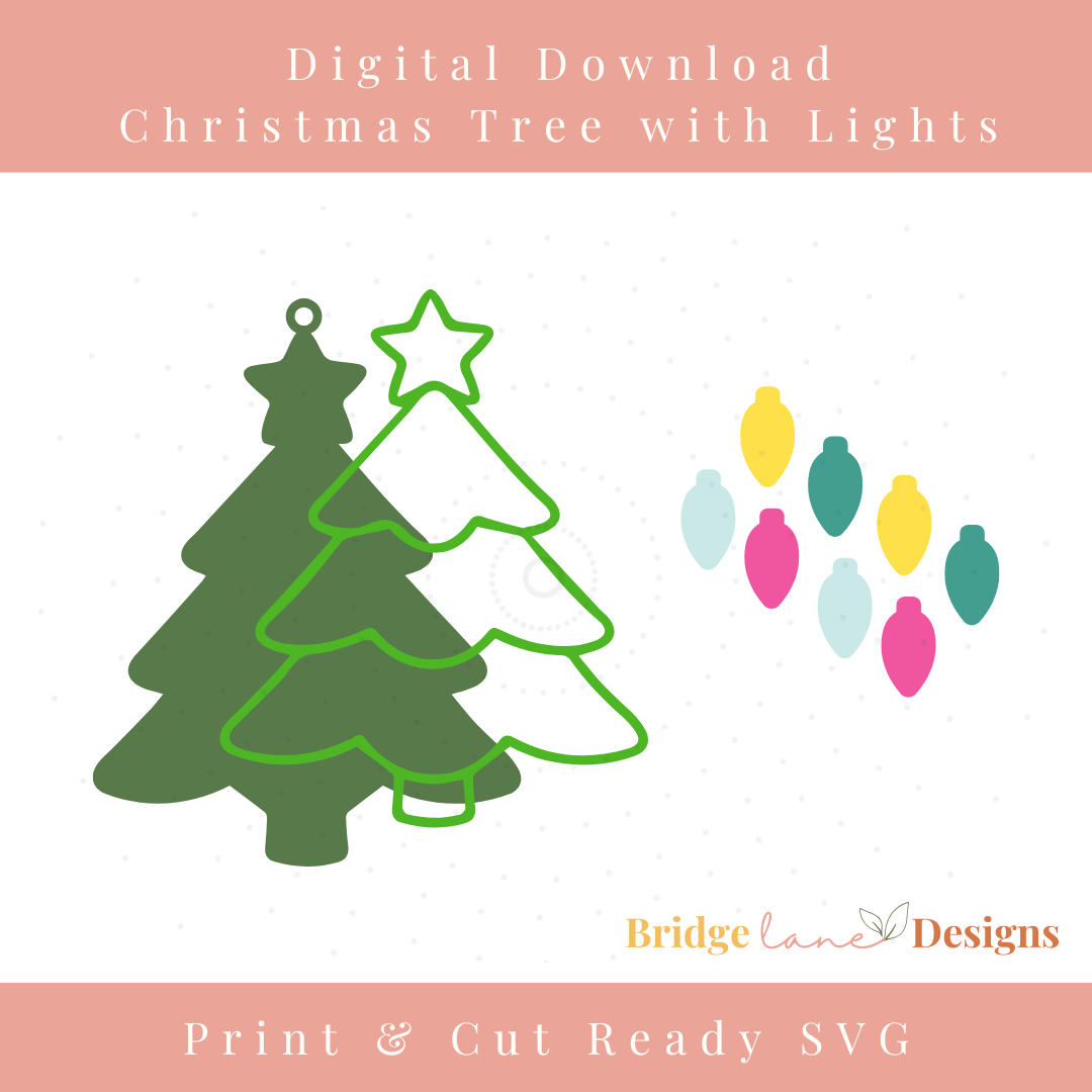 Family Name Christmas Tree Ornament - Digital Download