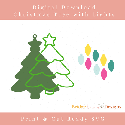 Family Name Christmas Tree Ornament - Digital Download