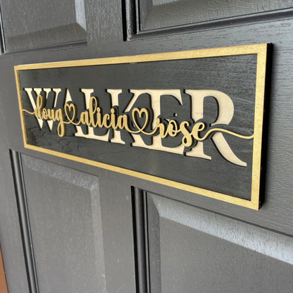 Custom Laser Cut Layered Wooden Sign