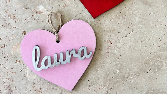 Valentine’s Day Gift Tags | Wooden Heart Name Tag