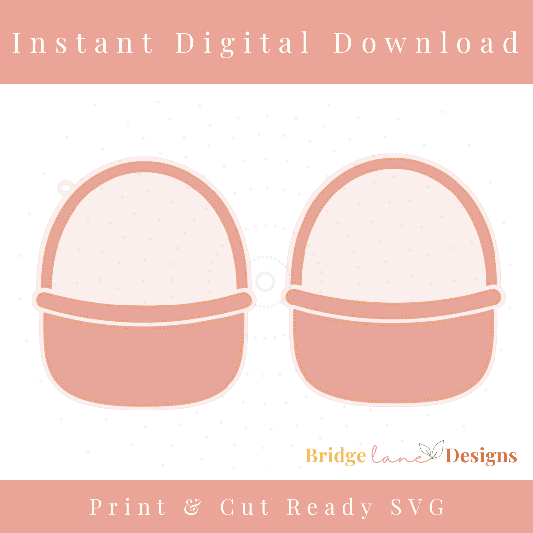 Faux Stitch Layered Easter Basket with Eggs - Digital Download