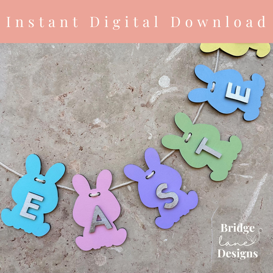 Easter Bunny Bunting Keepsake - Digital Download