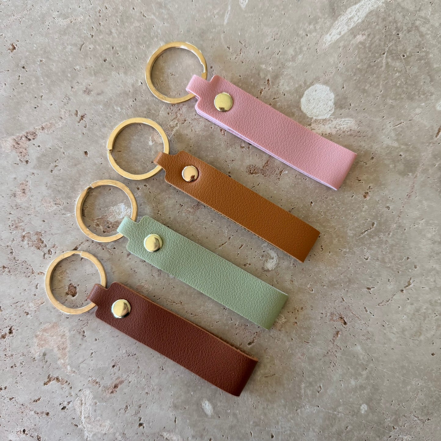 Personalised Faux Leather Keyring | Custom Name Keychain