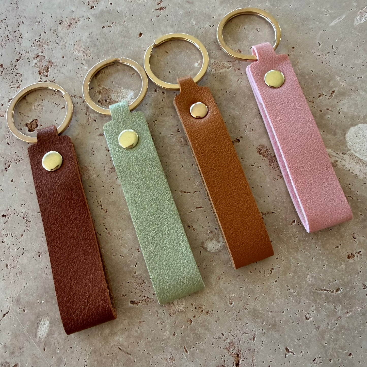 Personalised Faux Leather Keyring | Custom Name Keychain