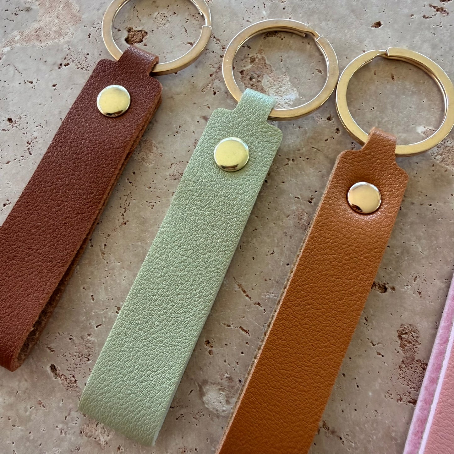 Personalised Faux Leather Keyring | Custom Name Keychain