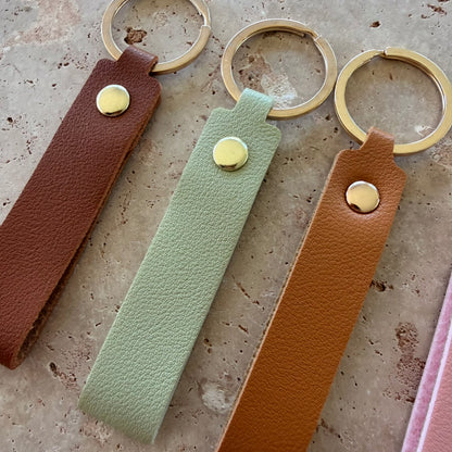 Personalised Faux Leather Keyring | Custom Name Keychain