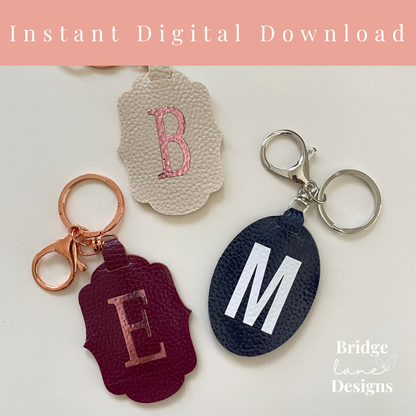 Faux Leather Keyring Design File - Digital Download