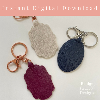 Faux Leather Keyring Design File - Digital Download