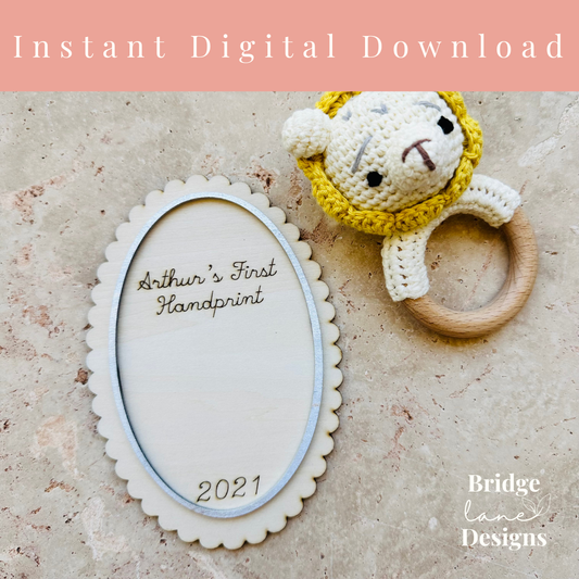 Scalloped Edge Oval Tag | Ornament Keepsake - Digital Download