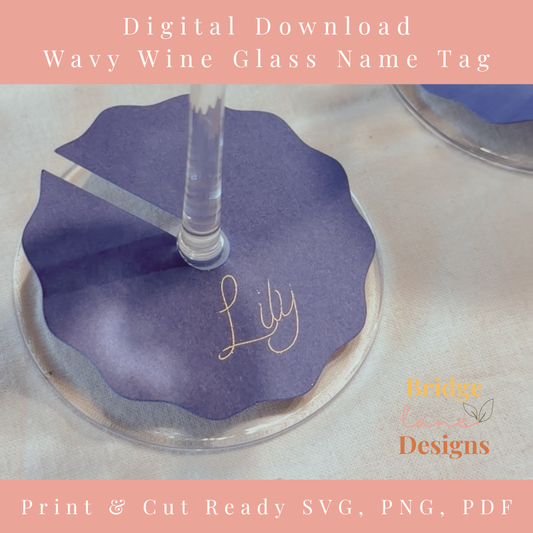 Wine Glass Name Tag - Digital Download