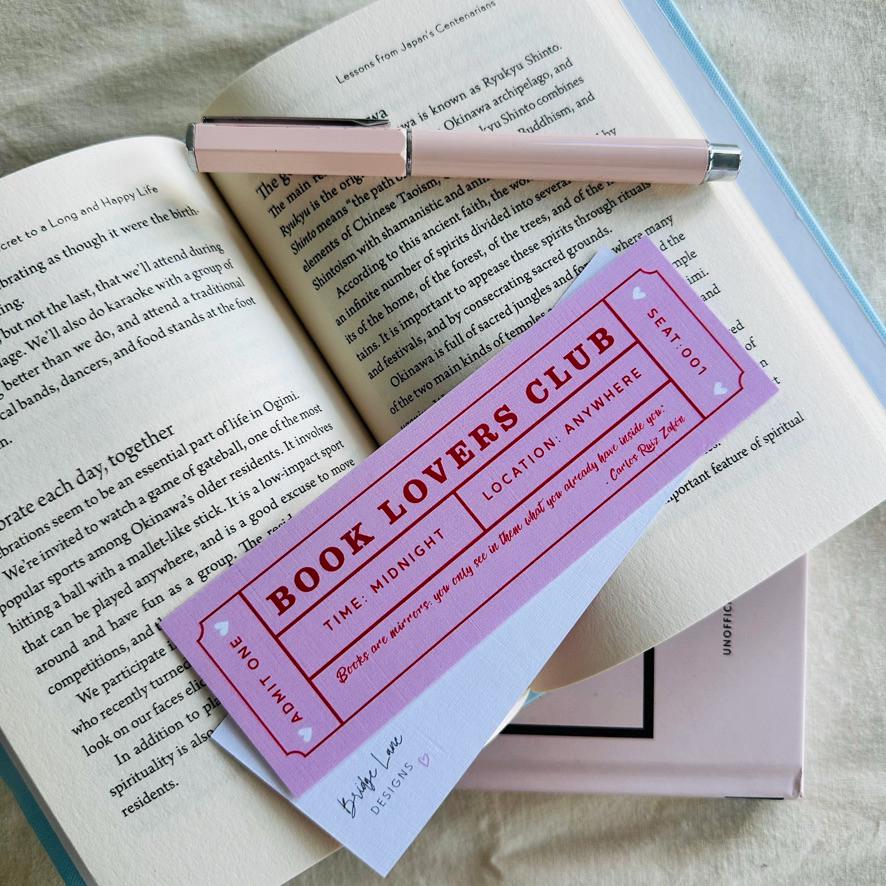 Vintage Theatre Ticket Bookmark: Book Lovers Club - Digital Download