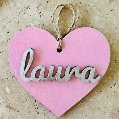 Valentine’s Day Gift Tags | Wooden Heart Name Tag
