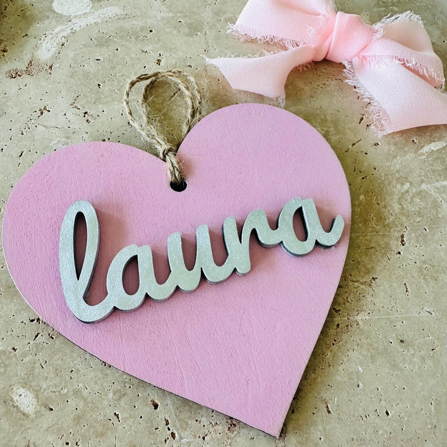 Valentine’s Day Gift Tags | Wooden Heart Name Tag