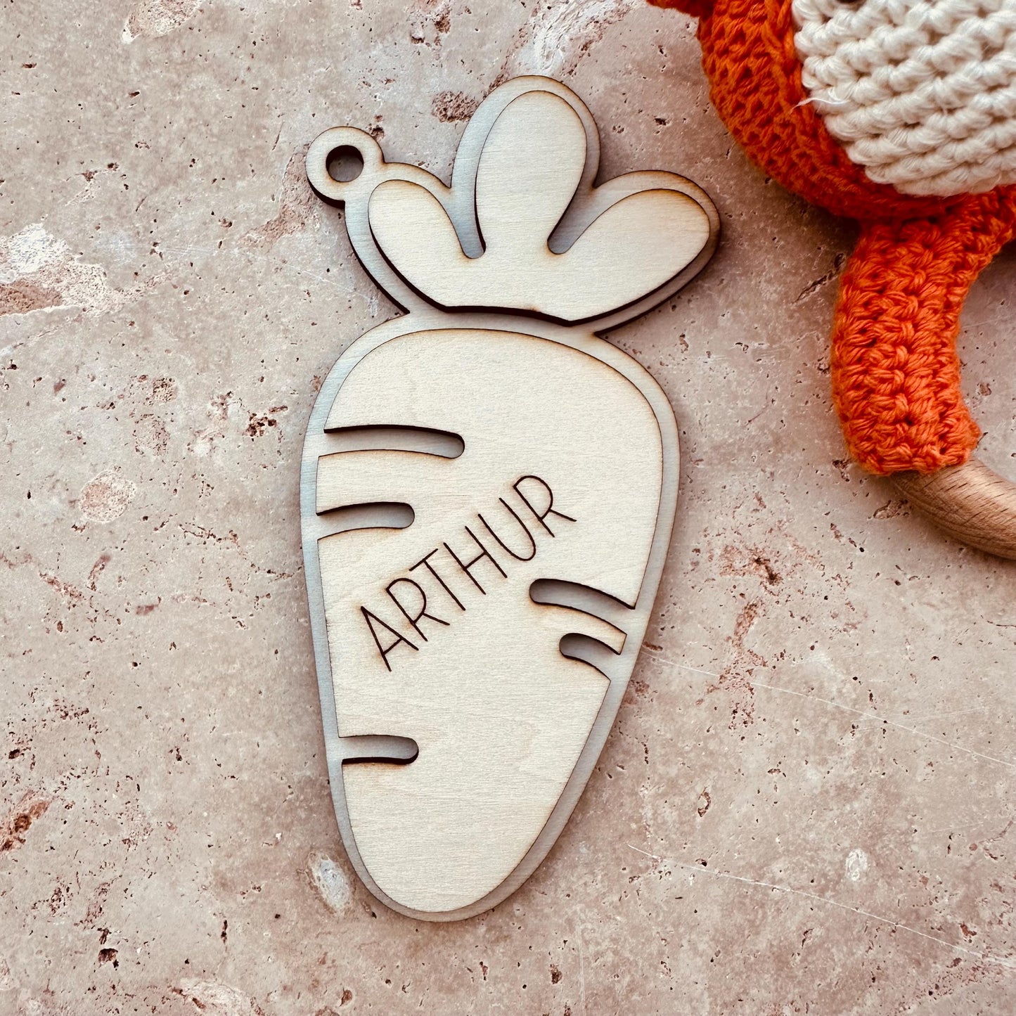 Carrot Shaped Easter Basket Name Tag - Digital Download